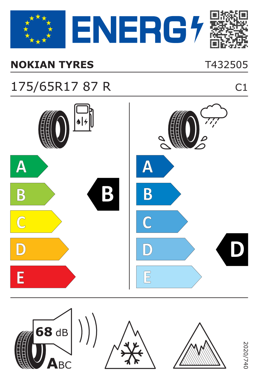 Image of tyre specifications with eprel code 1047432