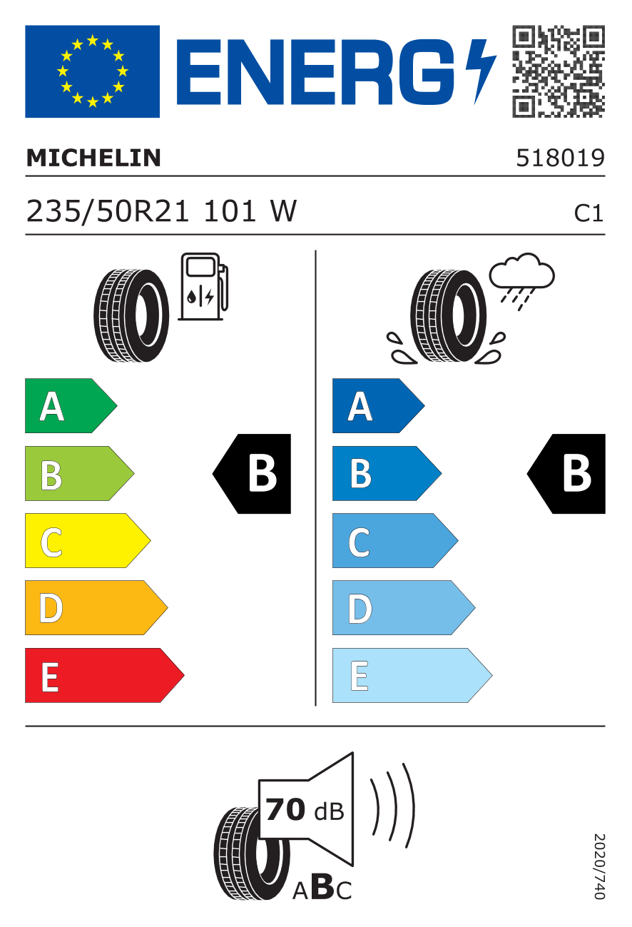 Image of tyre specifications with eprel code 1181307