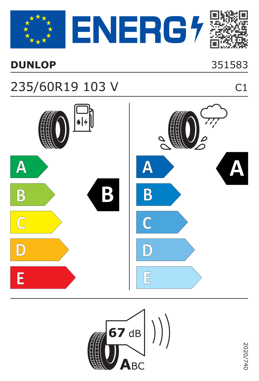 Image of tyre specifications with eprel code 1318723