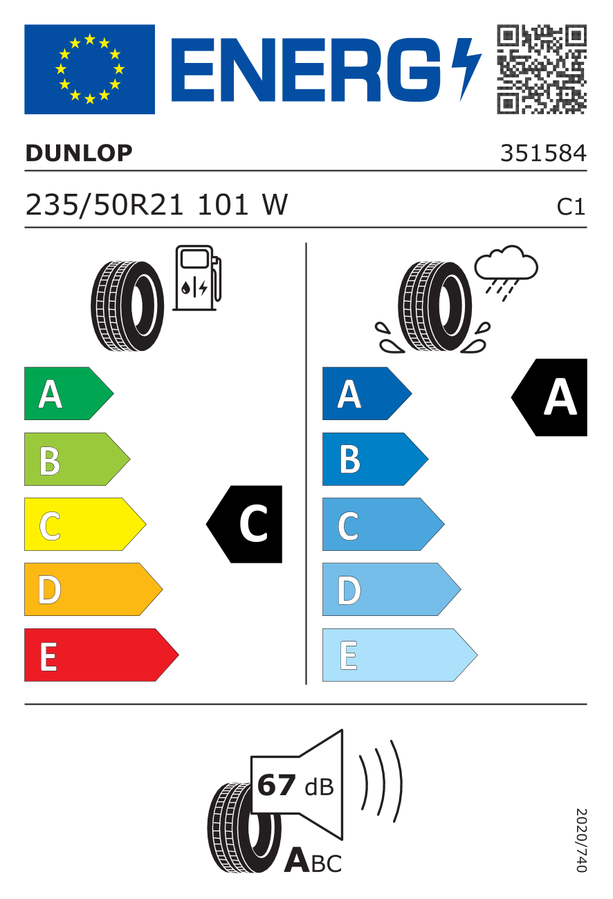 Image of tyre specifications with eprel code 1318775