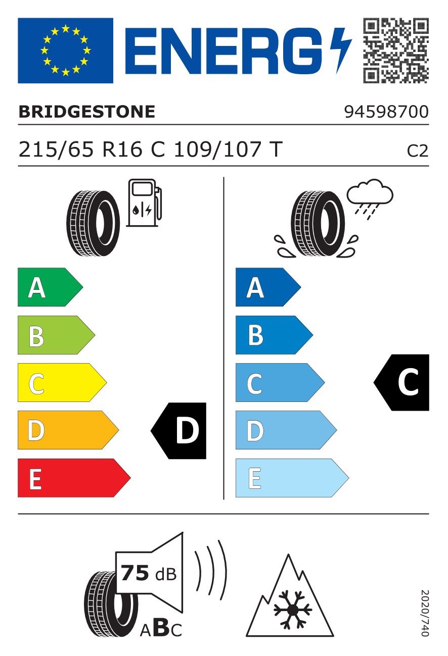Image of tyre specifications with eprel code 382555