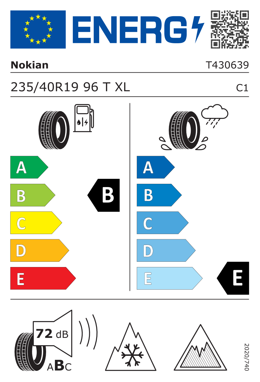 Image of tyre specifications with eprel code 510534