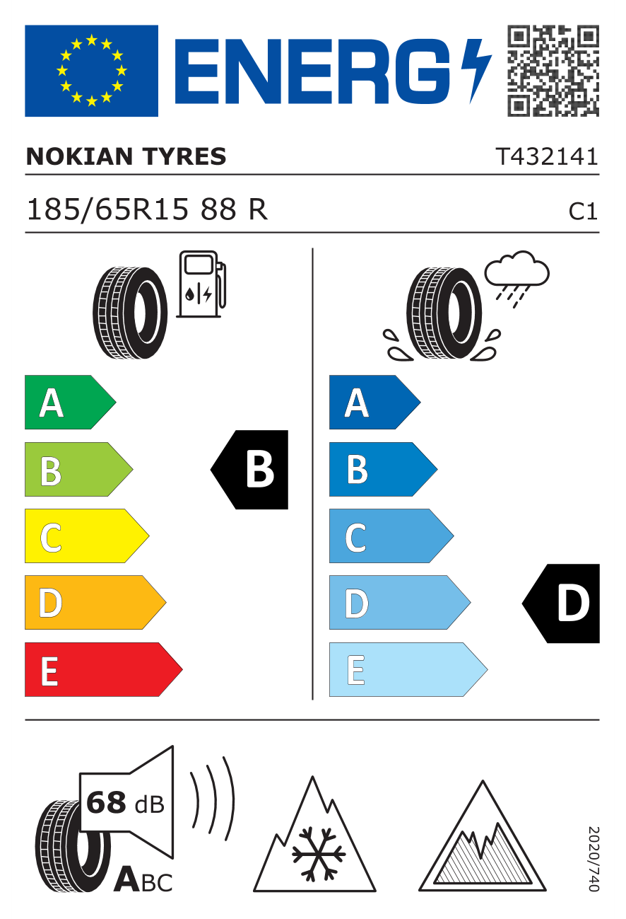 Image of tyre specifications with eprel code 511622