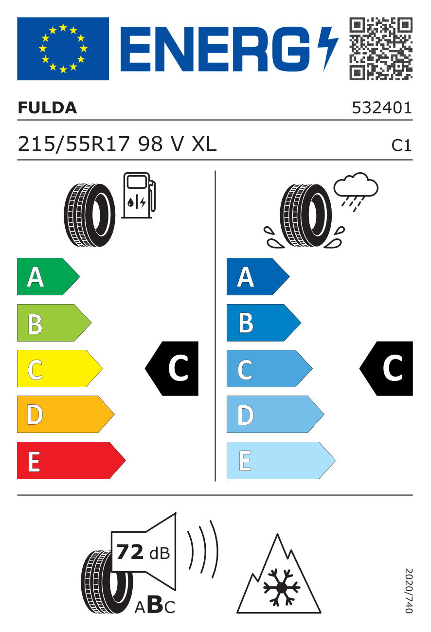 Image of tyre specifications with eprel code 609709