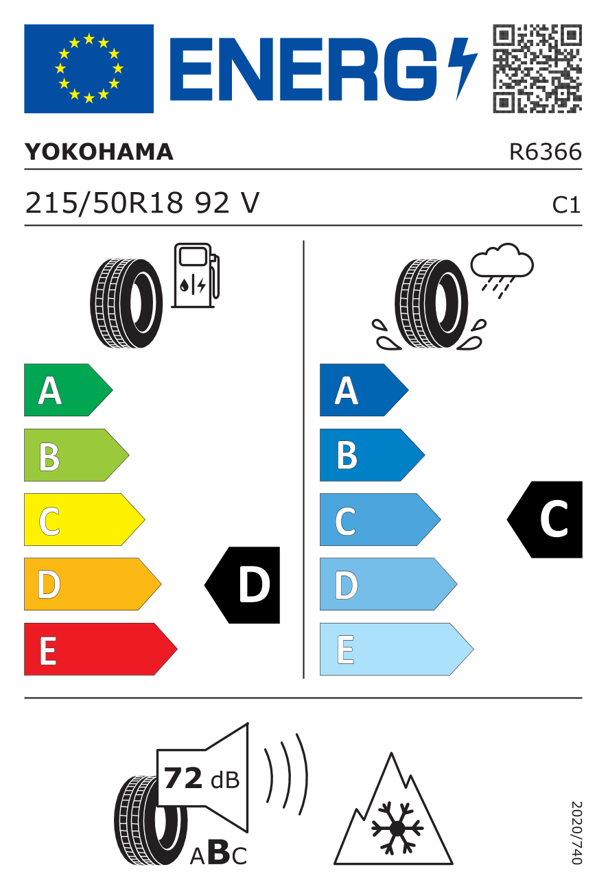 Image of tyre specifications with eprel code 638774