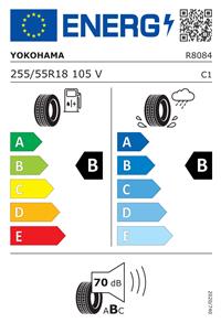 Efficiency label - YOKOHAMA, ADVAN V61 255/55R18