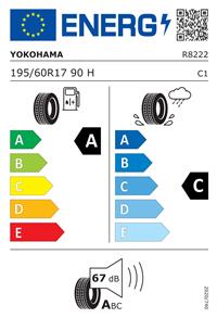 Efficiency label - YOKOHAMA, BluEarth-FE AE30 195/60R17