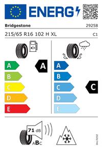 Efficiency label - Bridgestone, WEATHER CONTROL A005 EVO 215/65 R16