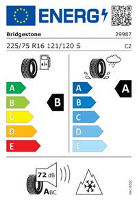 Efficiency label - Bridgestone, DURAVIS ALL SEASON 225/75 R16