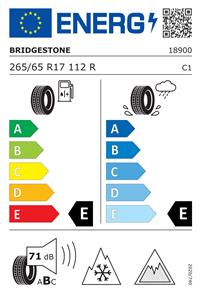 Efficiency label - 265/65R17 Bridgestone-ის საბურავი