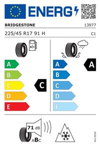 Efficiency label - 225/45 R 17 BRIDGESTONE  LM005