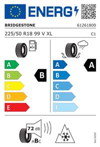 Efficiency label - 225/50 R 18 BRIDGESTONE-ის საბურავი LM005