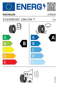 Efficiency label - MICHELIN, AGILIS 3 215/65R16C