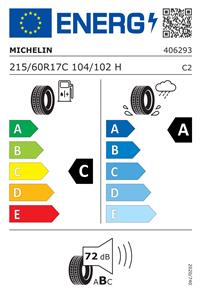 Efficiency label - MICHELIN, AGILIS+ DT 215/60R17C