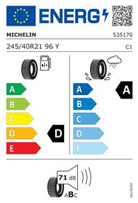 Efficiency label - MICHELIN, PILOT SUPER SPORT 245/40RF21