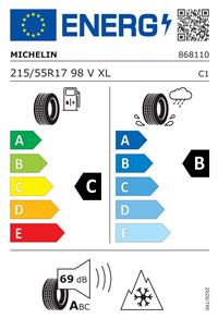 Efficiency label - საბურავები 215/55R17 Michelin