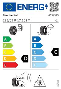 Efficiency label - 225/65 R 17 Continental WinterContact TS 850 P SUV