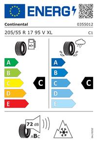 Efficiency label - 205/55R17 Continental