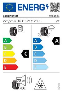 Efficiency label - Continental, VanContact 4Season 225/75 R 16 C