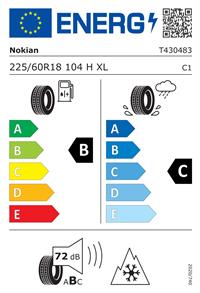 Efficiency label - 225/60 R 18 Nokian-ის საბურავი WR SUV 4