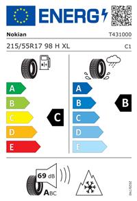 Efficiency label - 215/55 R17 ձմեռային Nokian WR Snowproof անվադողեր