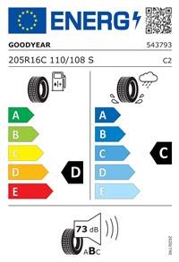 Efficiency label - GOODYEAR, WRANGLER AT/S 205R16C