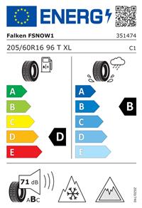 Efficiency label - 205/60 R16 Falken WPFS1
