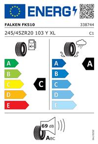 Efficiency label - FALKEN FK510, AZENIS FK510 245/45ZR20