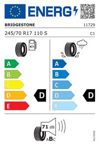 Efficiency label - BRIDGESTONE, DUELER H/T 684 II 245/70 R17