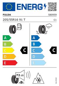 Efficiency label - 205/55 R16 Fulda KrisMon3MS