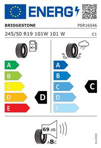 Efficiency label - BRIDGESTONE, TURANZA T005A 245/50 R19 101W