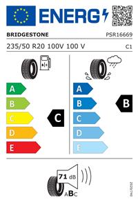 Efficiency label - BRIDGESTONE, ALENZA 001 235/50 R20 100V