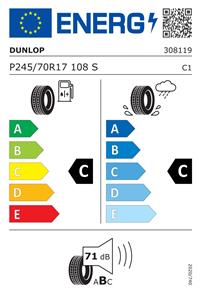 Efficiency label - DUNLOP, GRANDTREK AT20 P245/70R17