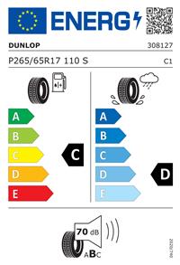 Efficiency label - DUNLOP-ის საბურავი, GRANDTREK AT20 P265/65R17
