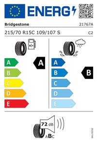 Efficiency label - Bridgestone, DURAVIS R660 215/70 R15C